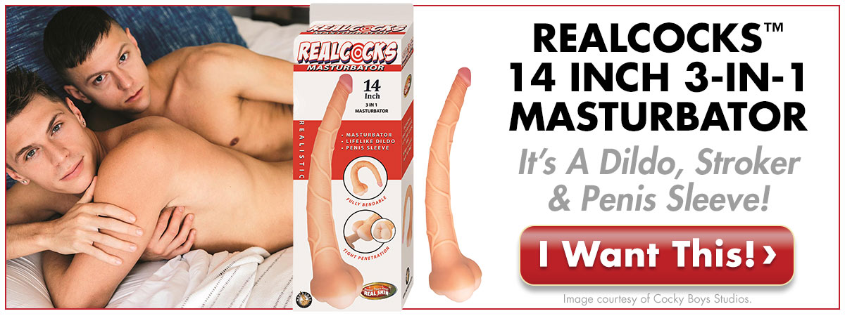 The RealCocks 14 Inch 3-in-1 Masturbator Does It All! It's a Dildo, Stroker & Penis Sleeve!