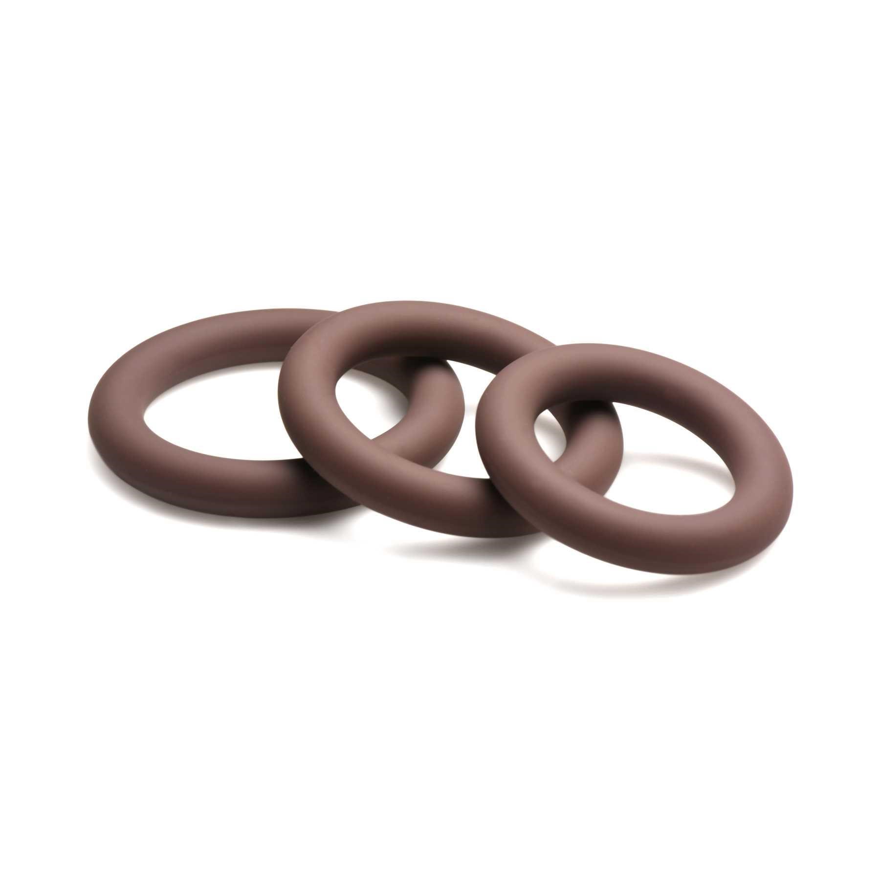 Jock Silicone Cock Ring Set brown