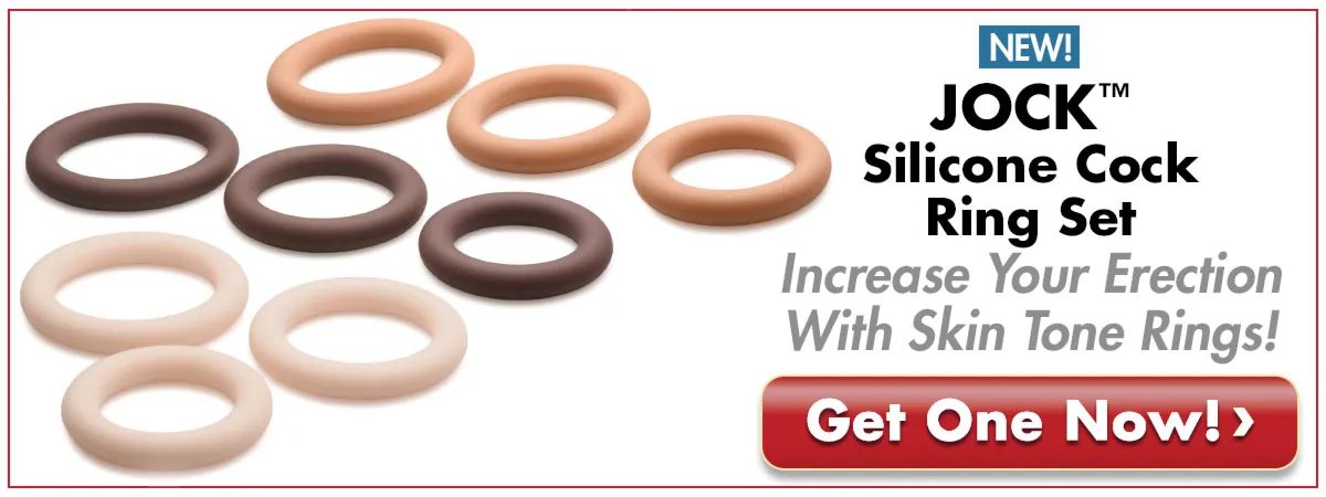 Increase Your Erection With These Skintone Rings - Get The Jock Silicone Cock Ring Set Now!