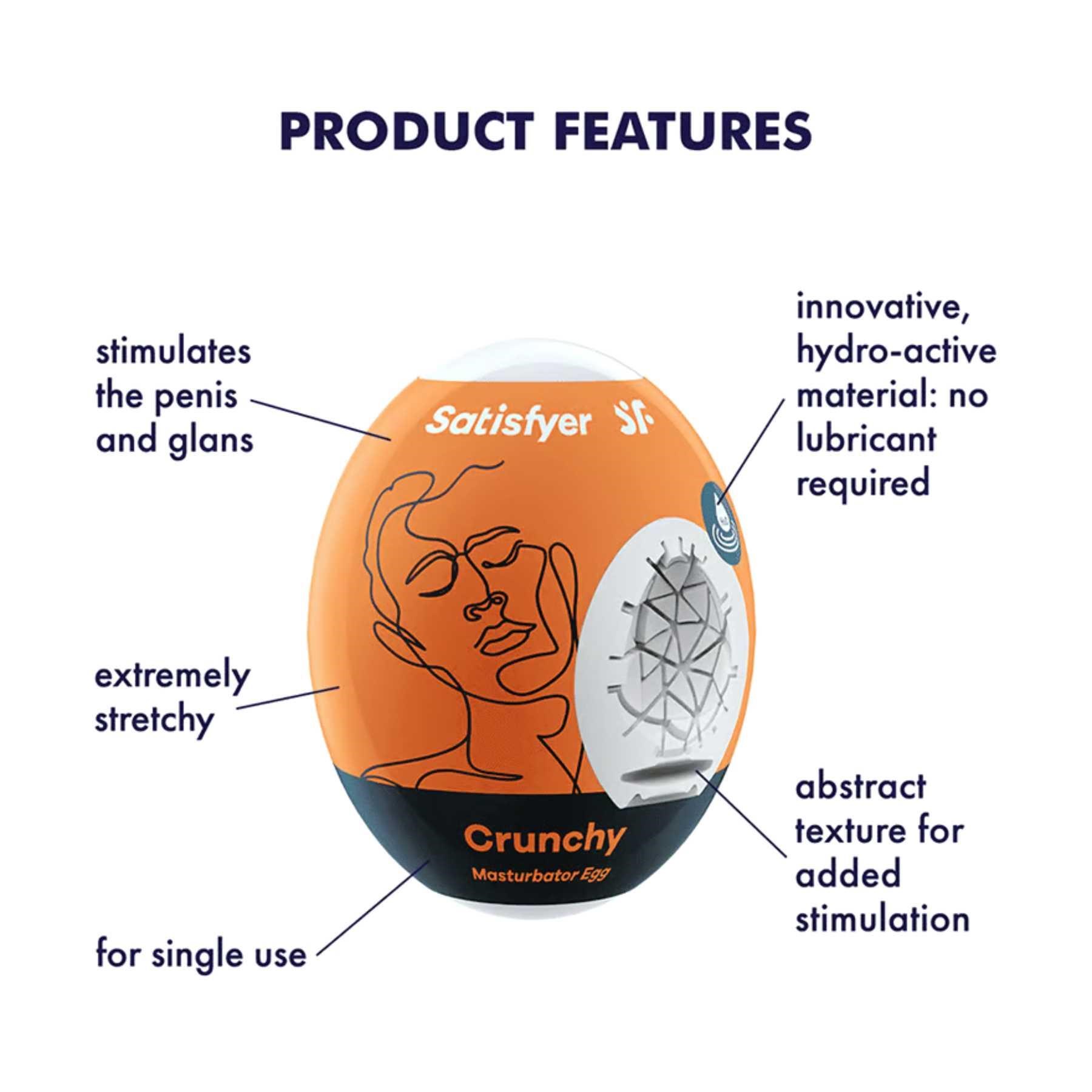 Satsifyer Masturbator Egg 3er Set - Crunchy specifications