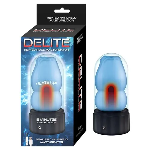 Blue Delite Heated Rose Masturbator packaging packaging