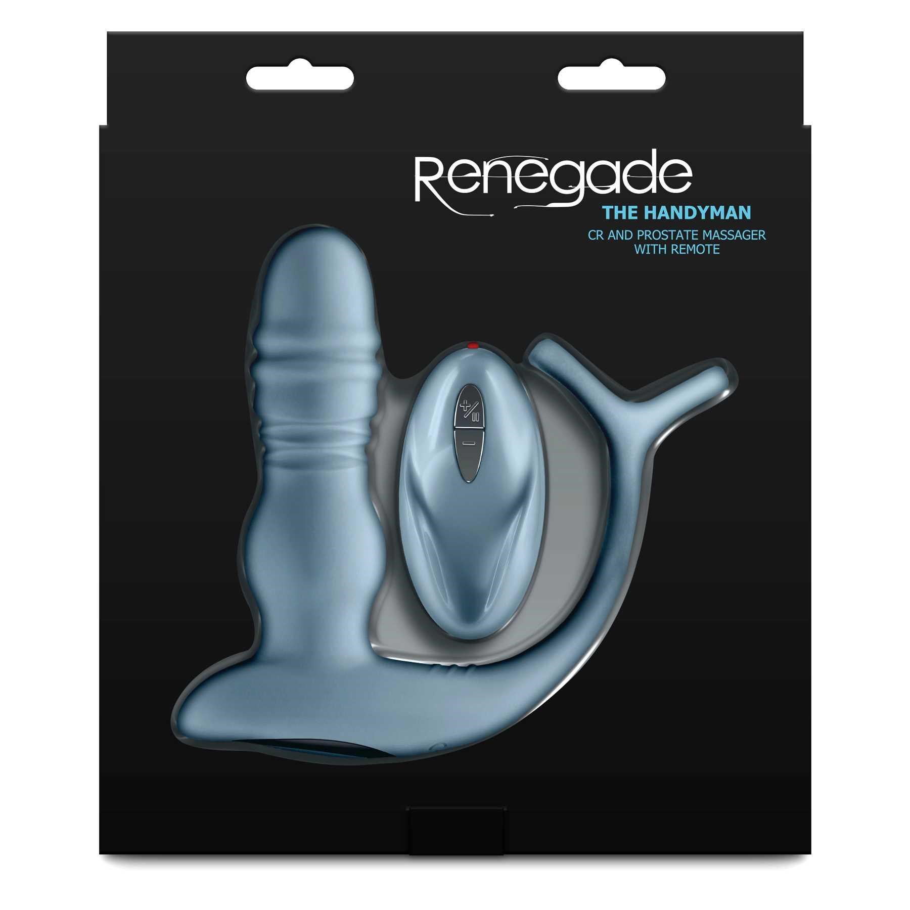 Renegade Handyman Thrusting P-Spot Massager & C-Ring w/Remote package