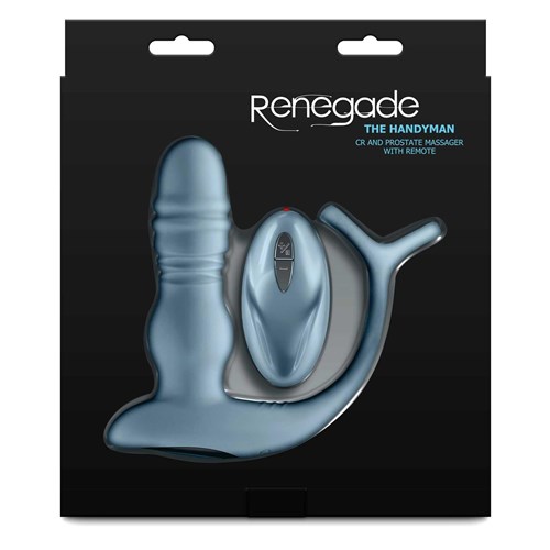 Renegade Handyman Thrusting P-Spot Massager & C-Ring w/Remote package