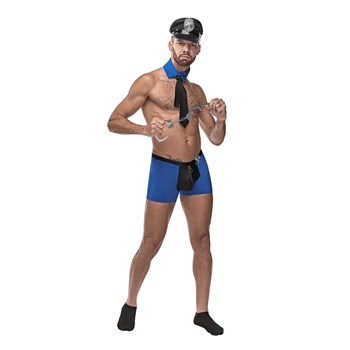 Male model wearing Officer Frisk-Em Costume