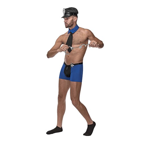 Male model wearing Officer Frisk-Em Costume