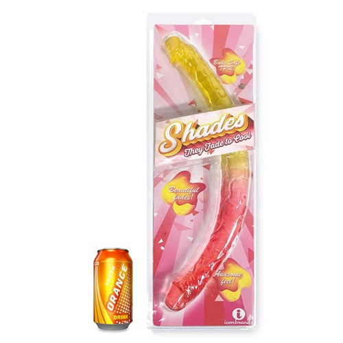 SHADES FADE TO COOL REALISTIC 17 INCH DOUBLE DILDO packaging