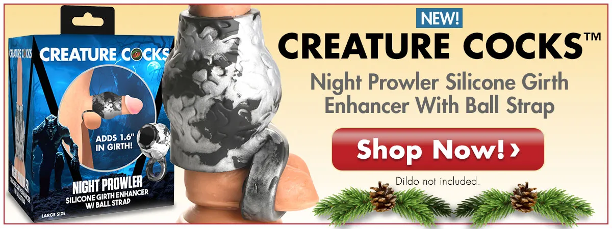 Creature Cocks Night Prowler Silicone Girth Enhancer With Ball Strap!