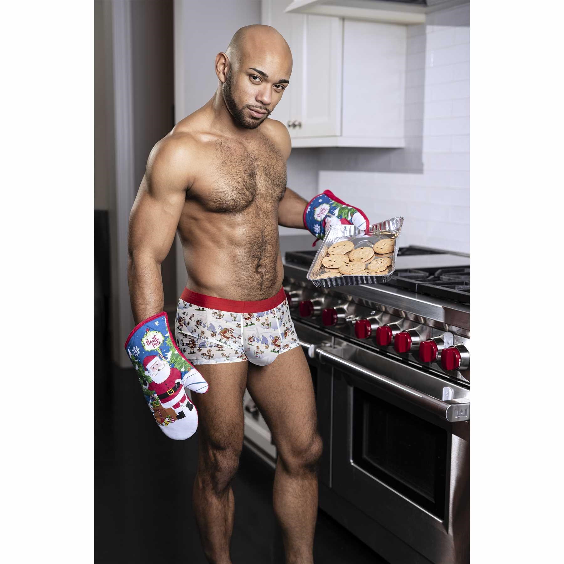 St. Dick Mesh Boxer Short on male in kitchen