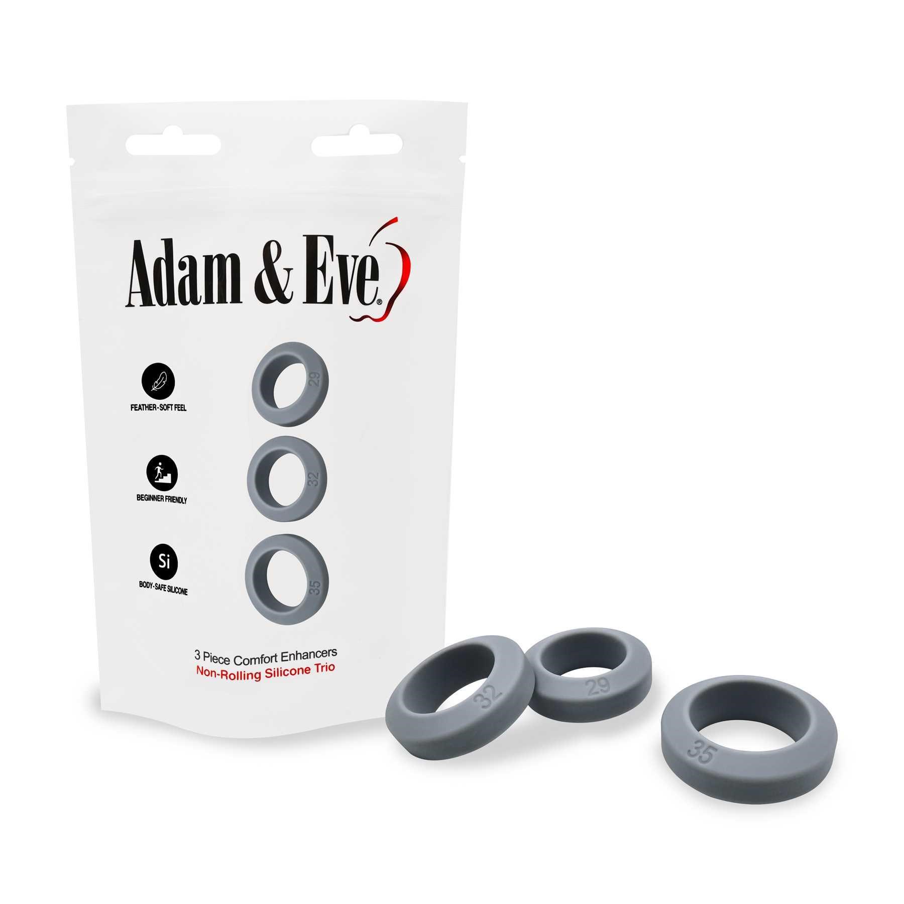 3-PC. GREY SILICONE RING SET with package