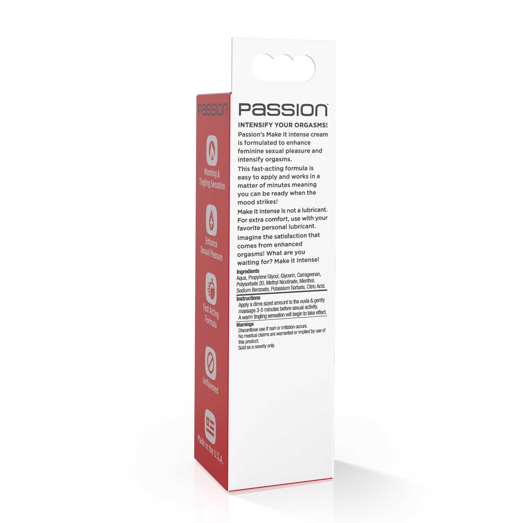 Passion Lubricants Make it Intense Intensifier Cream