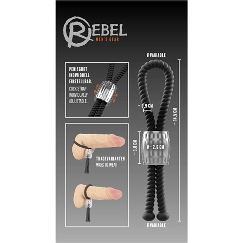 Rebel Heavy Rope Cock Strap packaging