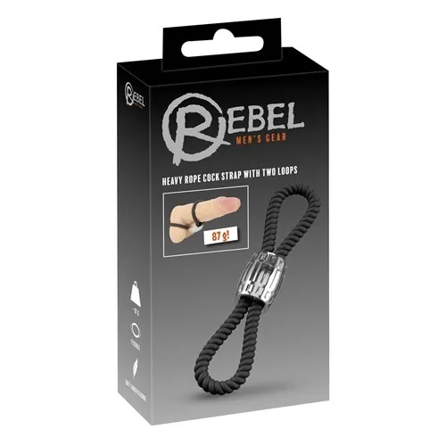 Rebel Heavy Rope Cock Strap 2 Loops packaging