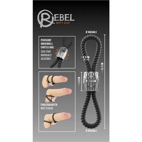 Rebel Heavy Rope Cock Strap 2 Loops packaging