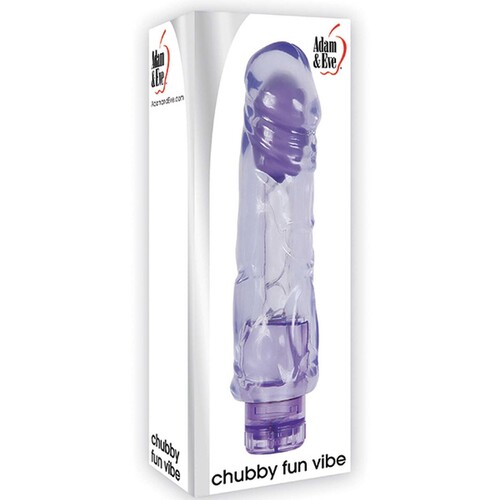 Adam & Eve Chubby Fun Translucent Purple Vibe packaging